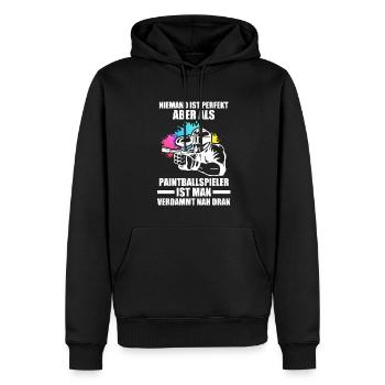 Paintball Sport Paintballspieler Geschenk - Männer Premium Bio Hoodie - Schwarz - Vorne - Nico (187cm)