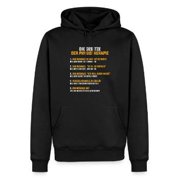 Physiotherapie Beruf Physiotherapeut Geschenk - Männer Premium Bio Hoodie - Schwarz - Vorne - Nico (187cm)