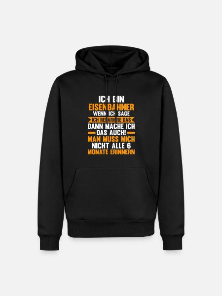 Eisenbahner Beruf Bahn Geschenk - Männer Premium Bio Hoodie - Schwarz