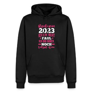 Rentnerin 2023 Oma Rentnerin Geschenk - Männer Premium Bio Hoodie - Schwarz - Vorne - Nico (187cm)