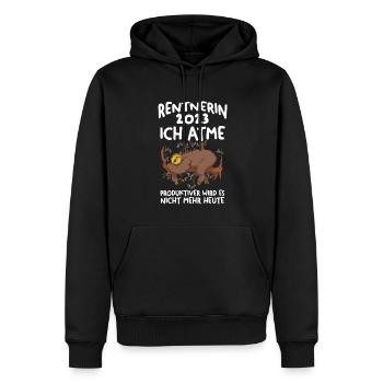Rentnerin 2023 Faultier Rentnerin Geschenk - Männer Premium Bio Hoodie - Schwarz - Vorne - Nico (187cm)