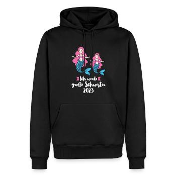Große Schwester 2023 Meerjungfrau Grosse Schwester - Männer Premium Bio Hoodie - Schwarz - Vorne - Nico (187cm)