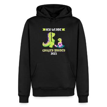 Großer Bruder 2023 Dinosaurier Grosser Bruder Gesc - Männer Premium Bio Hoodie - Schwarz - Vorne - Nico (187cm)