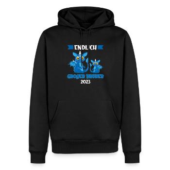 Großer Bruder 2023 Drache Grosser Bruder Geschenk - Männer Premium Bio Hoodie - Schwarz - Vorne - Nico (187cm)