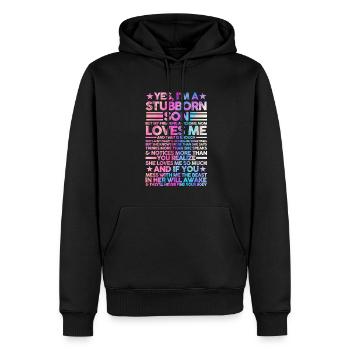 Sohn & Mutter Familie Mama Geschenk - Männer Premium Bio Hoodie - Schwarz - Vorne - Nico (187cm)