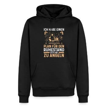 Angeln Rentner Fischer Geschenk - Männer Premium Bio Hoodie - Schwarz - Vorne - Nico (187cm)