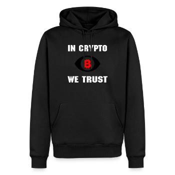 Trading de Bitcoin et d'actions cryptographiques - Sweat à capuche Premium bio Homme - noir - Devant - Nico (187cm)