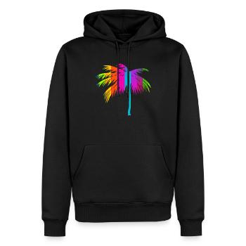Tropisches Strand Paradies Palmen Regenbogen 2 - Männer Premium Bio Hoodie - Schwarz - Vorne - Nico (187cm)