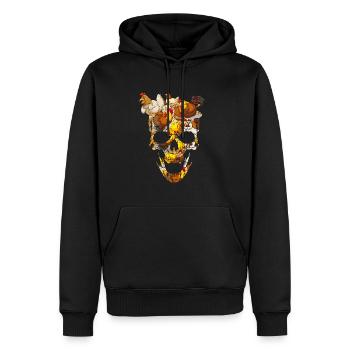 Skelett mit Hühnern Skelette Huhn Geschenk - Männer Premium Bio Hoodie - Schwarz - Vorne - Nico (187cm)