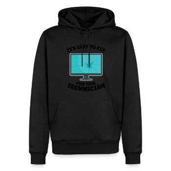 Technischer Support Computertechniker Technischer - Männer Premium Bio Hoodie - Schwarz - Vorne - Nico (187cm)