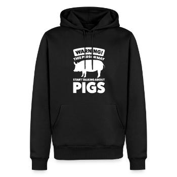 Schweine Schweinefarm Geschenk - Männer Premium Bio Hoodie - Schwarz - Vorne - Nico (187cm)
