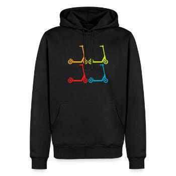 E-Scooter E-Roller Scooter - Männer Premium Bio Hoodie - Schwarz - Vorne - Nico (187cm)