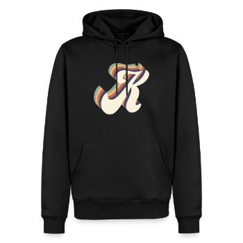 Buchstabe K - Männer Premium Bio Hoodie - Schwarz - Vorne - Nico (187cm)