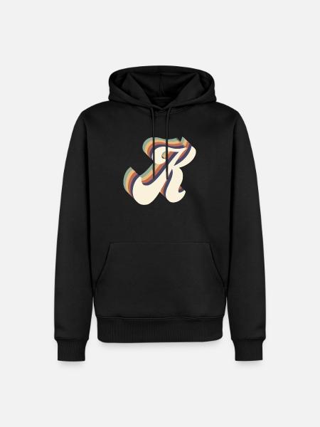 Buchstabe K - Männer Premium Bio Hoodie - Schwarz