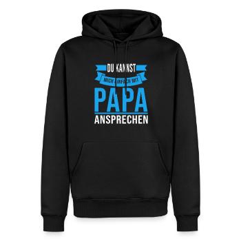 Papa Familie Eltern Geschenk - Männer Premium Bio Hoodie - Schwarz - Vorne - Nico (187cm)
