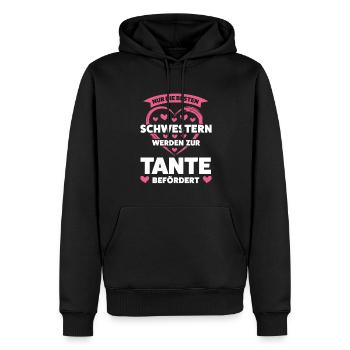 Tante Familie Schwester Geschenk - Männer Premium Bio Hoodie - Schwarz - Vorne - Nico (187cm)