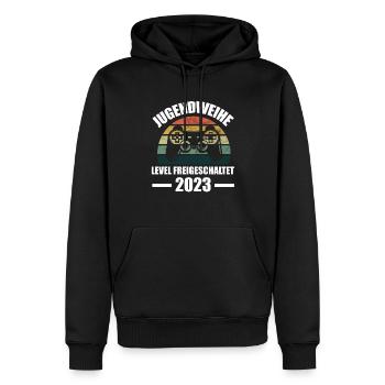 Jugendweihe Party Geschenk - Männer Premium Bio Hoodie - Schwarz - Vorne - Nico (187cm)