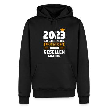 Gesellenbrief Geschenk - Männer Premium Bio Hoodie - Schwarz - Vorne - Nico (187cm)