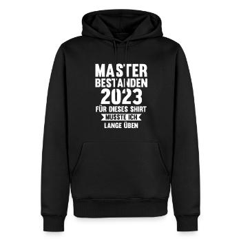 Master 2023 Prüfung Masterprüfung Geschenk - Männer Premium Bio Hoodie - Schwarz - Vorne - Nico (187cm)