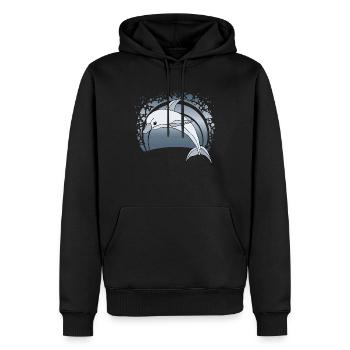 Delfin - Männer Premium Bio Hoodie - Schwarz - Vorne - Nico (187cm)