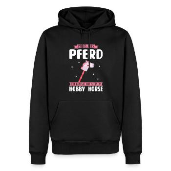 Hobby Horse Pferde Steckenpferd Geschenk - Männer Premium Bio Hoodie - Schwarz - Vorne - Nico (187cm)