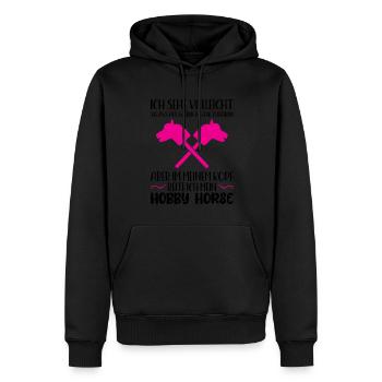 Hobby Horse Pferde Hobby Horsing Geschenk - Männer Premium Bio Hoodie - Schwarz - Vorne - Nico (187cm)