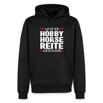 Hobby Horse Pferde Steckenpferd Geschenk - Männer Premium Bio Hoodie - Schwarz - Vorne - Nico (187cm)