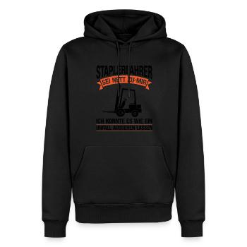 Staplerfahrer Beruf Stapler Geschenk - Männer Premium Bio Hoodie - Schwarz - Vorne - Nico (187cm)