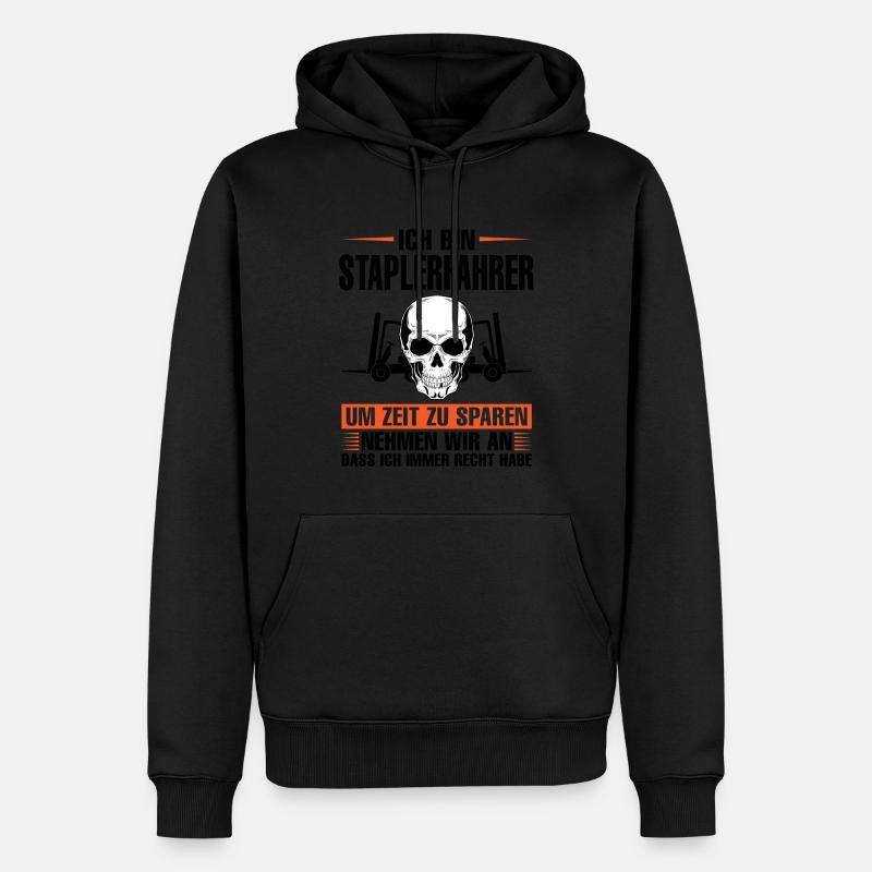 Staplerfahrer Beruf Gabelstaplerfahrer Geschenk - Männer Premium Bio Hoodie - Schwarz