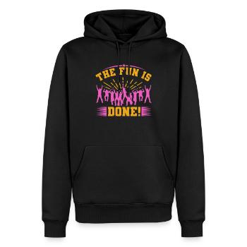 DER SPASS IST GETAN 2 - Männer Premium Bio Hoodie - Schwarz - Vorne - Nico (187cm)
