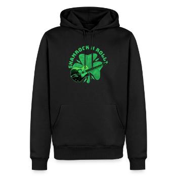 trèfle n roll - Sweat à capuche Premium bio Homme - noir - Devant - Nico (187cm)
