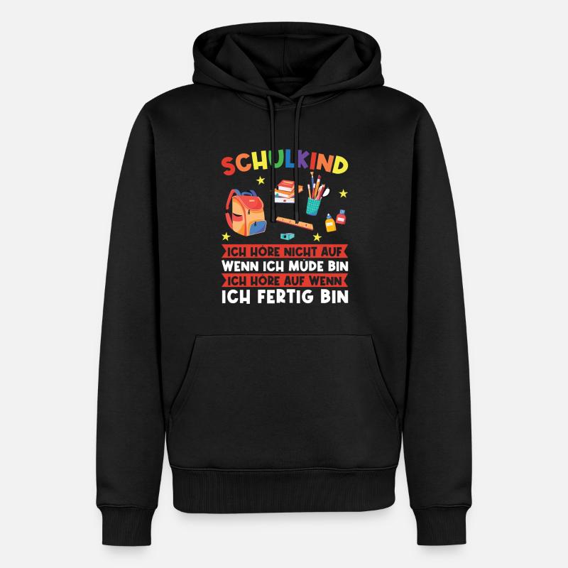 Schulkind Einschulung Schulstart Geschenk - Männer Premium Bio Hoodie - Schwarz