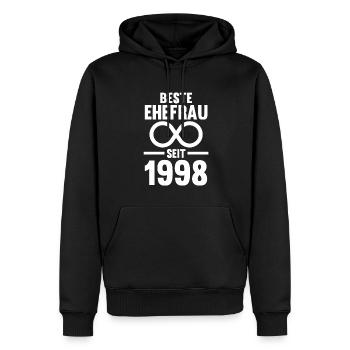25 Jahre Ehe Ehefrau 25. Hochzeitstag Geschenk - Männer Premium Bio Hoodie - Schwarz - Vorne - Nico (187cm)