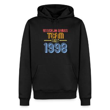 25 Jahre Ehe Ehepaar Silberne Hochzeit Geschenk - Männer Premium Bio Hoodie - Schwarz - Vorne - Nico (187cm)
