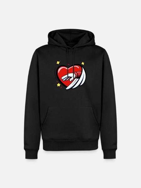 Heart on hand - Men’s Premium Organic Hoodie - black
