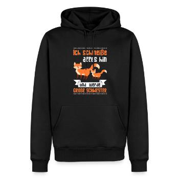 Große Schwester Fuchs Grosse Schwester Geschenk - Männer Premium Bio Hoodie - Schwarz - Vorne - Nico (187cm)