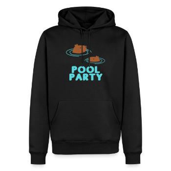 Capybara Pool Party - Männer Premium Bio Hoodie - Schwarz - Vorne - Nico (187cm)