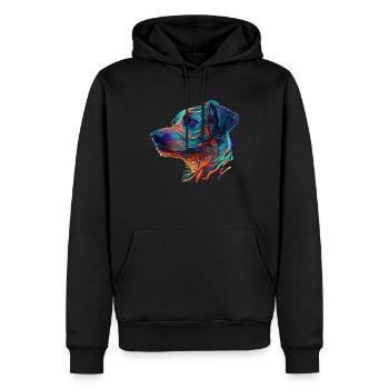 Race de chien Rhodesian Ridgeback comme tête de chien - Sweat à capuche Premium bio Homme - noir - Devant - Nico (187cm)