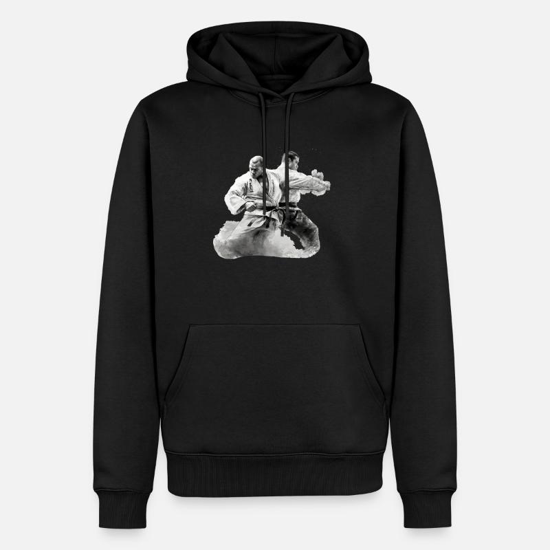 2 Jiu Jitso Kämpfer Geschenk - Männer Premium Bio Hoodie - Schwarz