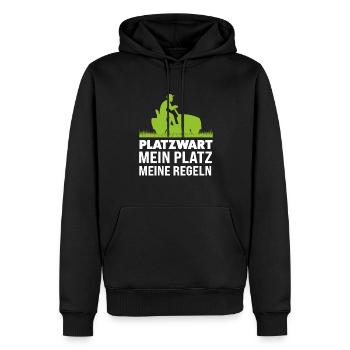 Platzwart Beruf Platzwärter Geschenk - Männer Premium Bio Hoodie - Schwarz - Vorne - Nico (187cm)
