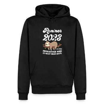 Rentner 2023 Faultier Ruhestand Geschenk - Männer Premium Bio Hoodie - Schwarz - Vorne - Nico (187cm)