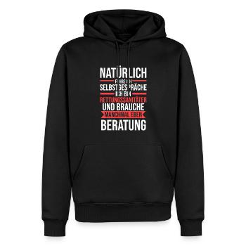 Rettungssanitäter Beruf Sanitäter Geschenk - Männer Premium Bio Hoodie - Schwarz - Vorne - Nico (187cm)