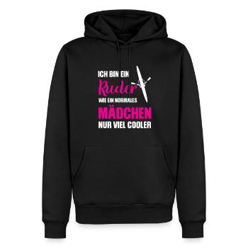 Rudern Sport Ruderin Geschenk - Männer Premium Bio Hoodie - Schwarz - Vorne - Nico (187cm)