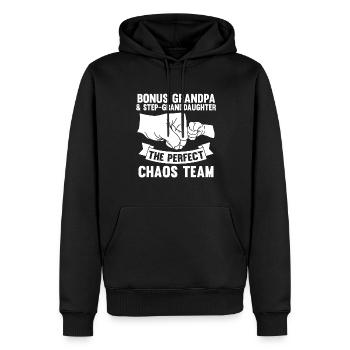 Stief-Opa Bonus-Opa Stief-Großvater Geschenk - Männer Premium Bio Hoodie - Schwarz - Vorne - Nico (187cm)