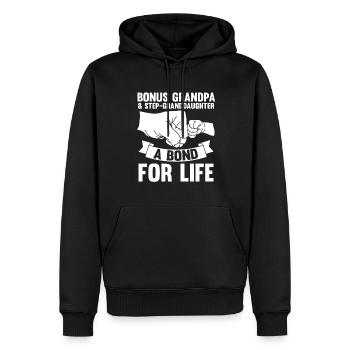 Stief-Opa Bonus-Opa Stief-Großvater Geschenk - Männer Premium Bio Hoodie - Schwarz - Vorne - Nico (187cm)