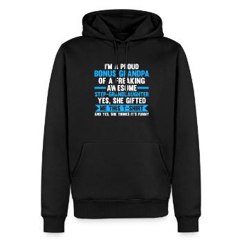Stief-Opa Bonus-Opa Stief-Großvater Geschenk - Männer Premium Bio Hoodie - Schwarz - Vorne - Nico (187cm)