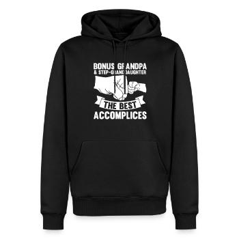 Stief-Opa Bonus-Opa Stief-Großvater Geschenk - Männer Premium Bio Hoodie - Schwarz - Vorne - Nico (187cm)