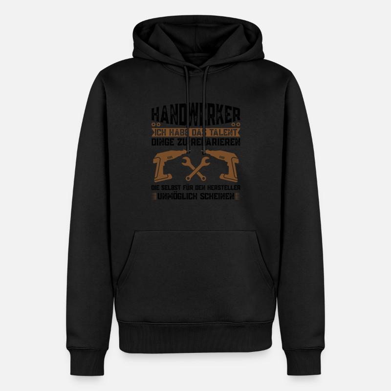 Handwerker Beruf Heimwerken Geschenk - Männer Premium Bio Hoodie - Schwarz