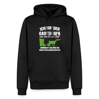 Garten Opa Gnome Gartenarbeit Geschenk - Männer Premium Bio Hoodie - Schwarz - Vorne - Nico (187cm)