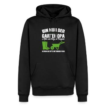Garten Opa Gnome Großvater Geschenk - Männer Premium Bio Hoodie - Schwarz - Vorne - Nico (187cm)